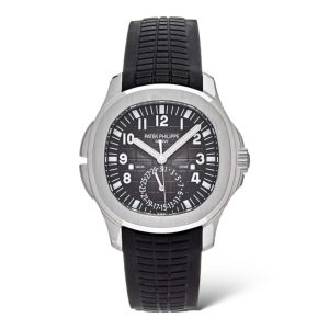 Patek Philippe Aquanaut 40mm Travel Time 5164A Black Dial Black Tropical Straps - Exotic Boutique Dubai