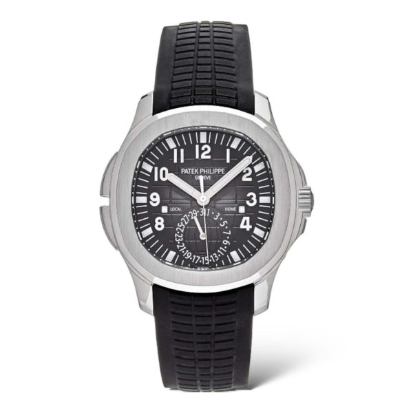 Patek Philippe Aquanaut 40mm Travel Time 5164A Black Dial Black Tropical Straps - Exotic Boutique Dubai