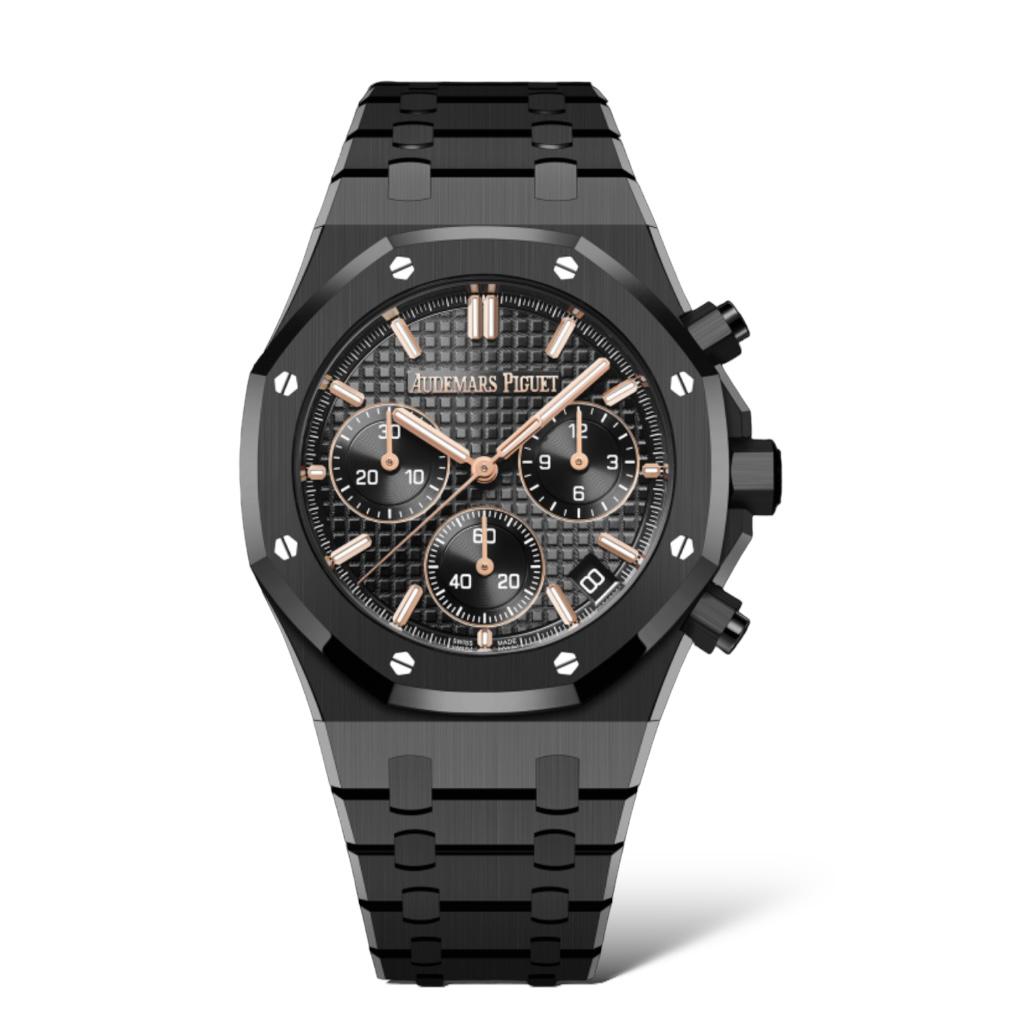 Audemars Piguet Royal Oak 41mm Selfwinding Chronograph 26240CE.OO.1225CE.02 Black Dial Ceramic Bracelet - Exotic Boutique Dubai