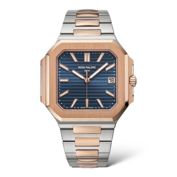 Patek Philippe Cubitus 45mm 5821/1AR Rose Gold and Steel Sunburst Blue Dial - Exotic Boutique Dubai