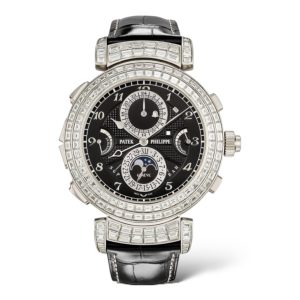 Patek Philippe Grand Complication 49.4mm 6300/400G Alligator Leather Strap Ebony Black Opaline Dial Reversible Case - Exotic Boutique Dubai