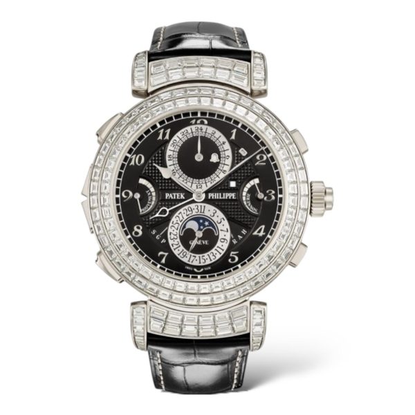 Patek Philippe Grand Complication 49.4mm 6300/400G Alligator Leather Strap Ebony Black Opaline Dial Reversible Case - Exotic Boutique Dubai