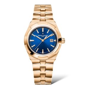 Vacheron Constantin 34.5mm 4600V/200R-B979 Overseas Rose Gold Sunburst Satin-Finished Lacquered Blue Dial - Exotic Boutique Dubai
