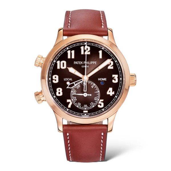 Patek Philippe Complications 42mm 5524R Rose Gold Case Brown Vintage Calfskin Strap Brown Sunburst Dial - Exotic Boutique Dubai