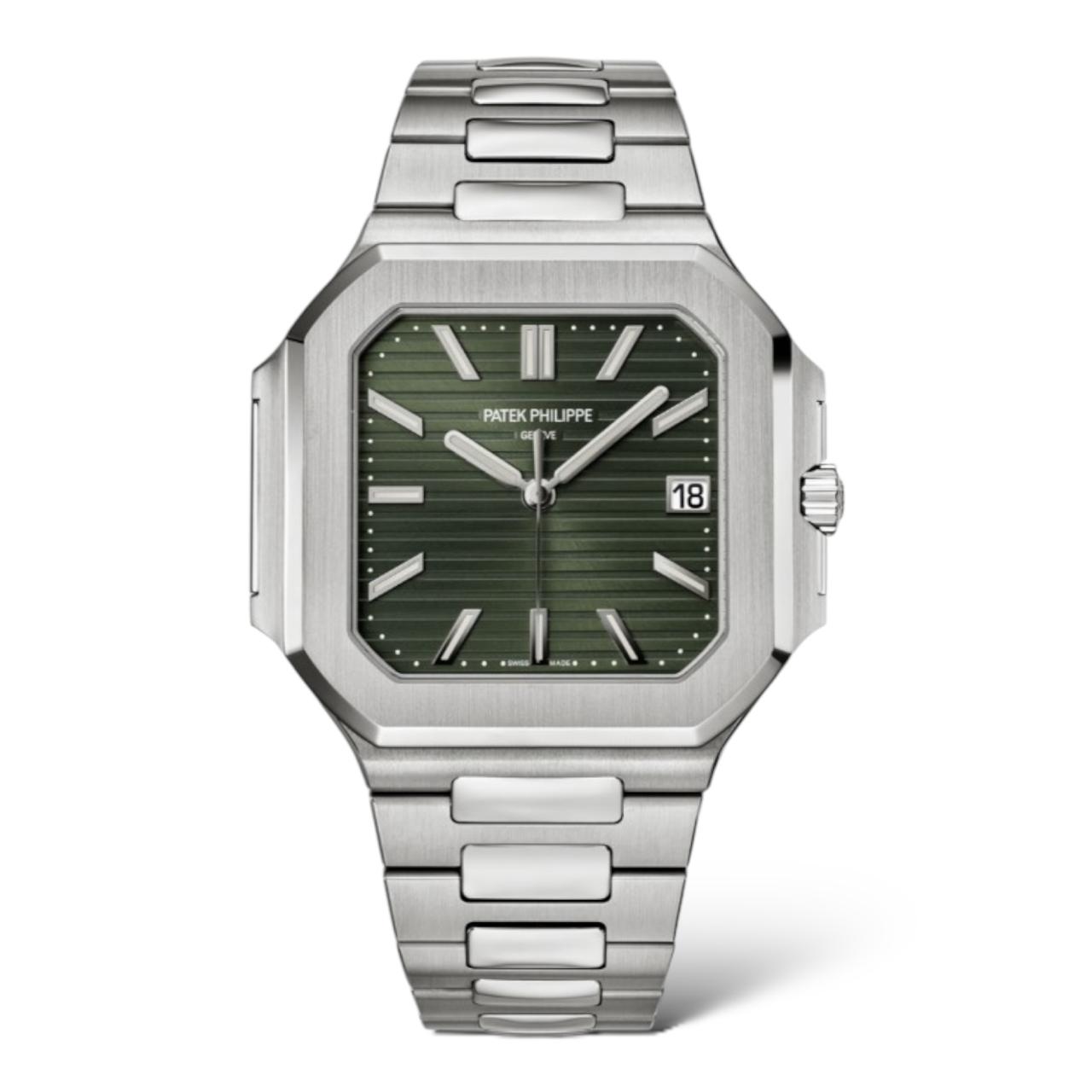 Patek Philippe Cubitus 45mm 5821/1A Steel Sunburst Olive Green Dial - Exotic Boutique Dubai