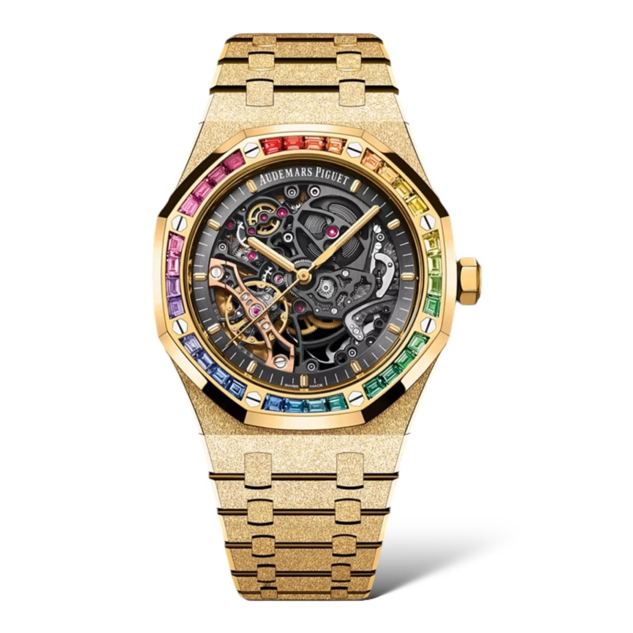 Audemars Piguet Royal Oak 41mm Frosted Gold Double-Balance Wheel Openworked - Exotic Boutique Dubai