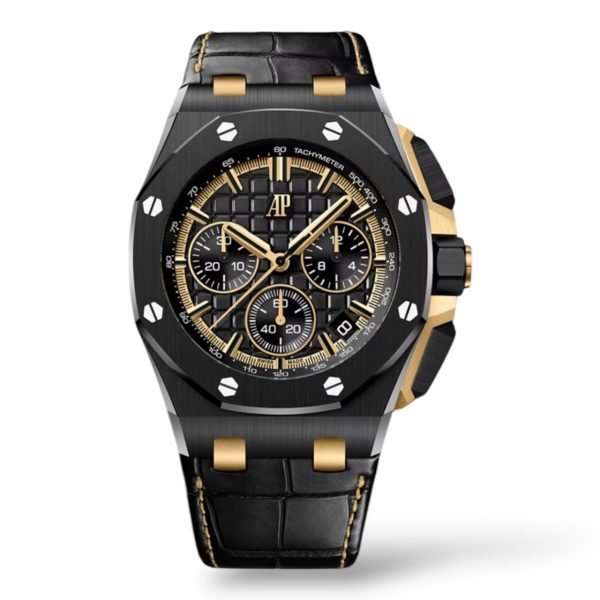 Audemars Piguet Royal Oak 43mm 26420CE.OO.A127CR.01 Black Ceramic Case Black Alligator Strap - Exotic Boutique Dubai