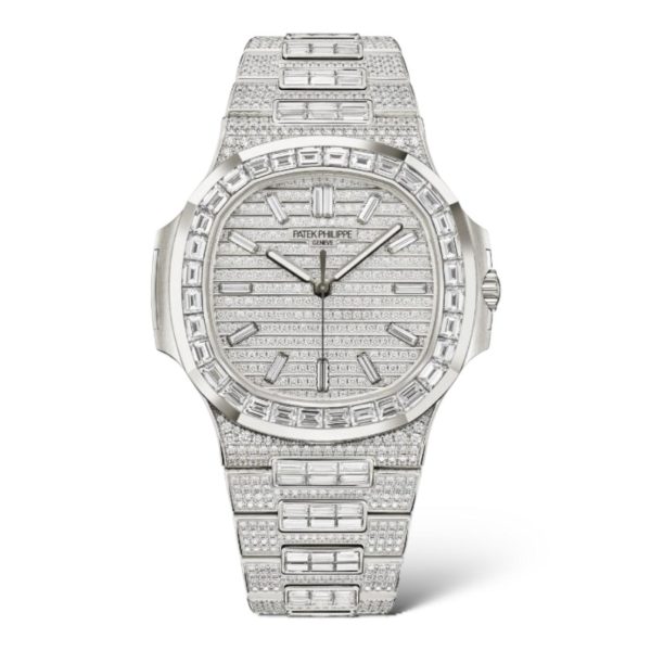 Patek Philippe Nautilus 41mm 5811/1460G-001 White Gold Diamond Paved Self-Winding - Exotic Boutique Dubai