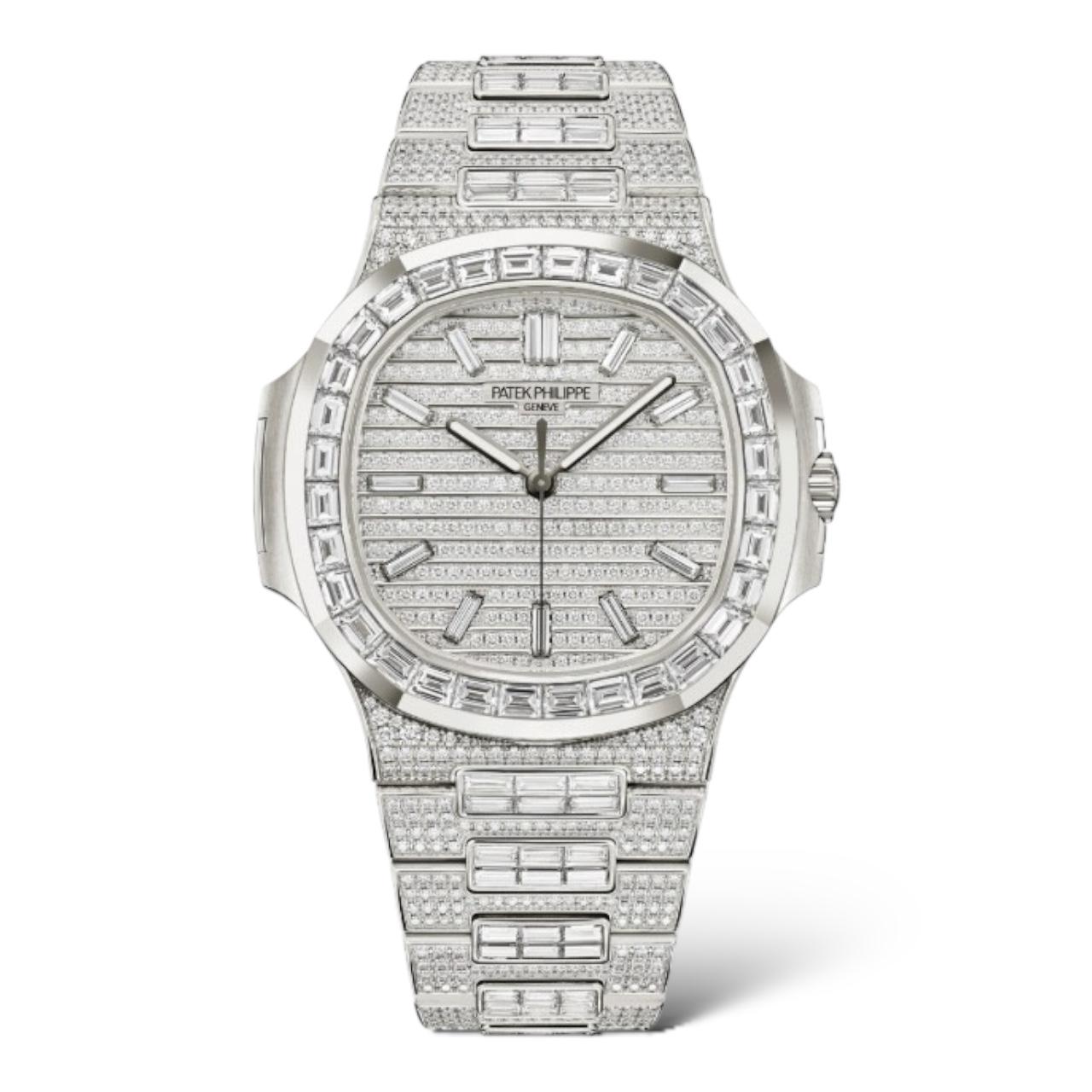 Patek Philippe Nautilus 41mm 5811/1460G-001 White Gold Diamond Paved Self-Winding - Exotic Boutique Dubai