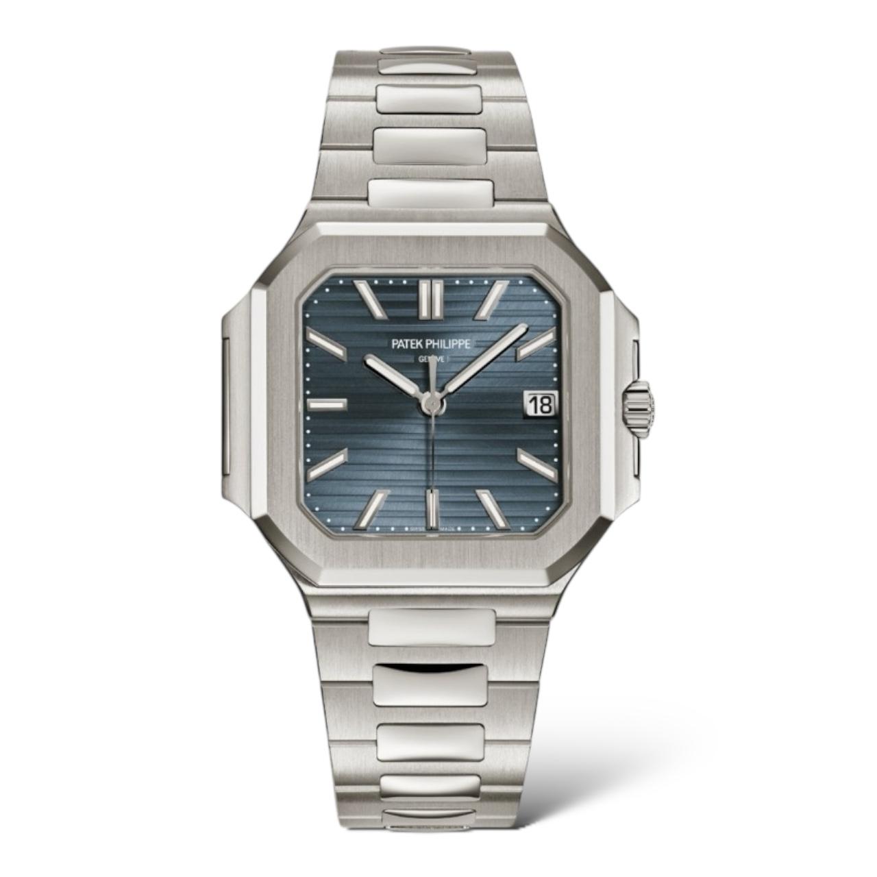 Patek Philippe Cubitus 40 mm 7128/1G Sunburst Blue-Gray Dial White Gold - Exotic Boutique Dubai