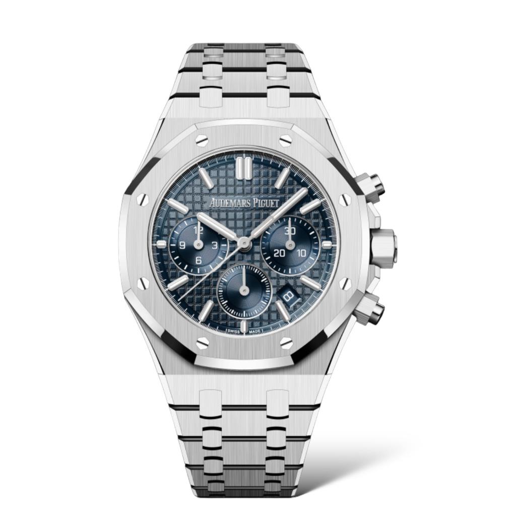 Audemars Piguet Royal Oak 38mm 26715ST.OO.1356ST.01 Selfwinding Chronograph "Grande Tapisserie" Dial Iconic Bleu Nuit Nuage 50 hue - Exotic Boutique Dubai