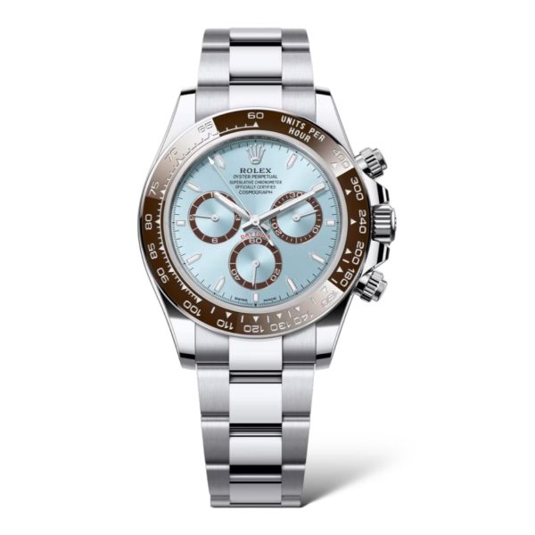 Rolex Cosmograph Daytona 40mm 126506 Ice Blue Dial Chestnut Brown Bezel Oyster Platinum Bracelet - Exotic Boutique Dubai