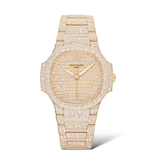 Patek Philippe 35.2mm 7118/1450R Nautilus Ladies Automatic Self-Winding Rose Gold Paved With Diamonds - Exotic Boutique Dubai
