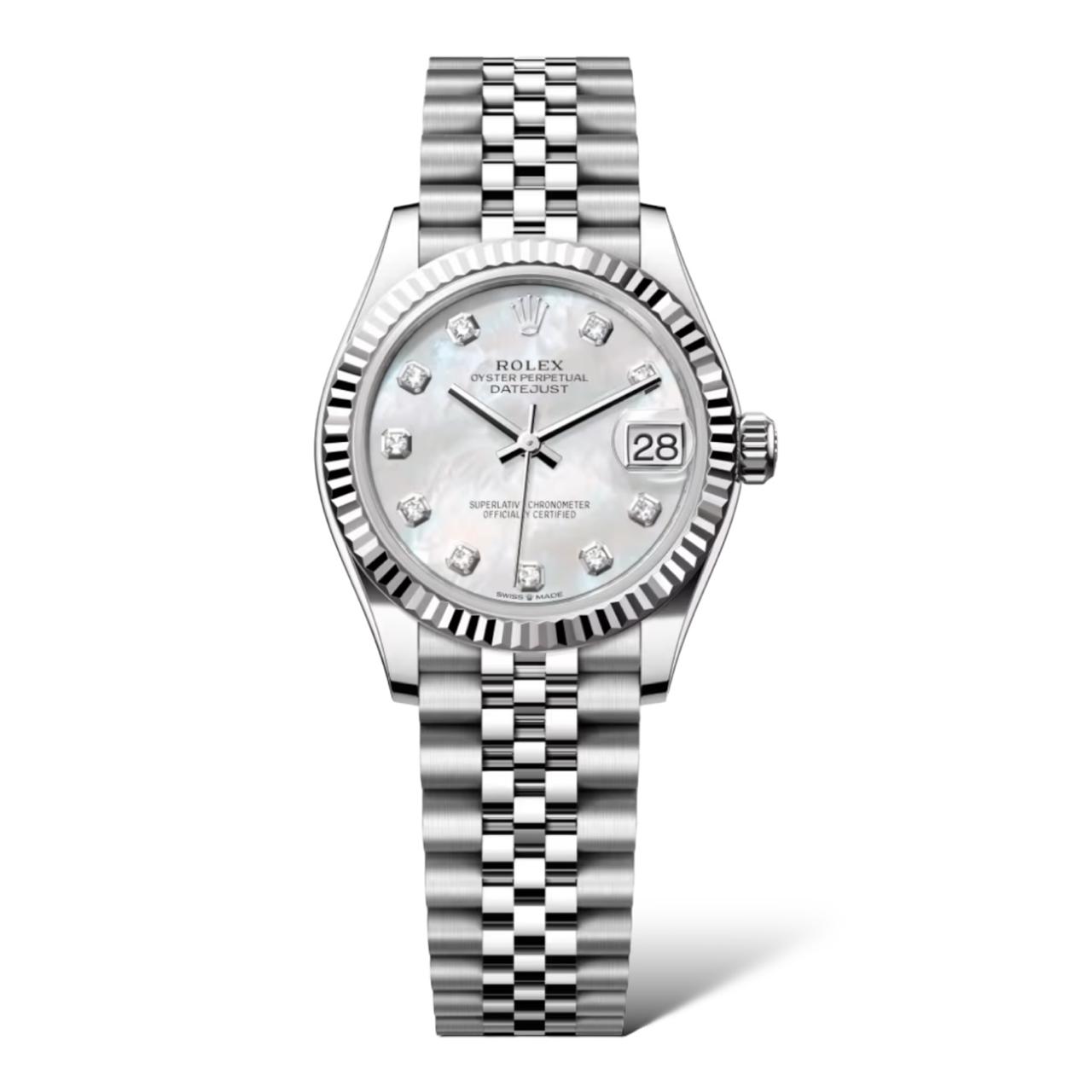 Rolex Datejust 31mm 278274 Oystersteel Whitegold Mother-Of-Pearl Diamonds-Set Dial Jubilee Bracelet - Exotic Boutique Dubai