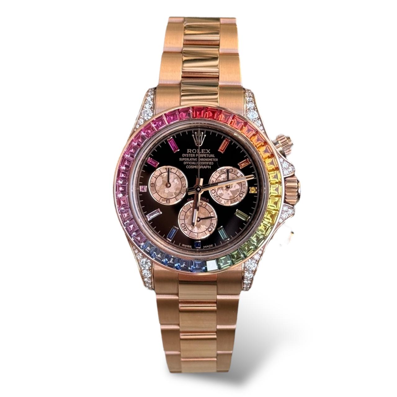 Rolex Daytona 40mm 116595RBOW Rainbow Diamond-Set Bezel Rainbow Diamond Markers - Exotic Boutique Dubai