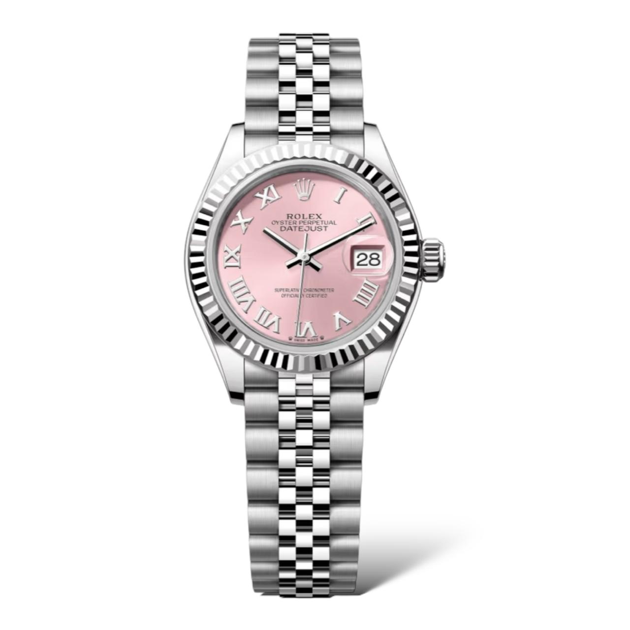 Rolex Lady-Datejust 28mm 279174 Oystersteel and White Gold Pink Dial Jubilee Bracelet - Exotic Boutique Dubai