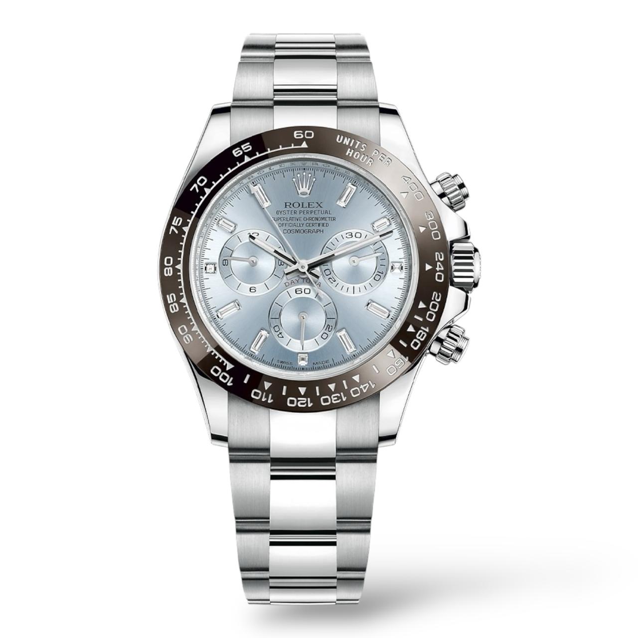 Rolex Cosmograph Daytona 40mm 116506a Platinum Baguette Diamond Dial - Exotic Boutique Dubai