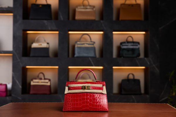Hermès Kelly 20 Braise Shiny Crocodile Leather with Gold Hardware - 2024 New Full Set - Exotic Boutique Dubai