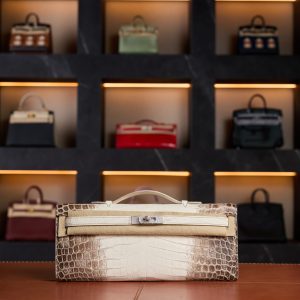 Hermès Kelly Cut Diamond in Himalaya Niloticus Crocodile with White Gold & Diamond Hardware - 2024 Full Set - Exotic Boutique Dubai