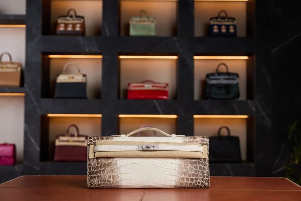 Hermès Kelly Cut Diamond in Himalaya Niloticus Crocodile with White Gold & Diamond Hardware - 2024 Full Set - Exotic Boutique Dubai
