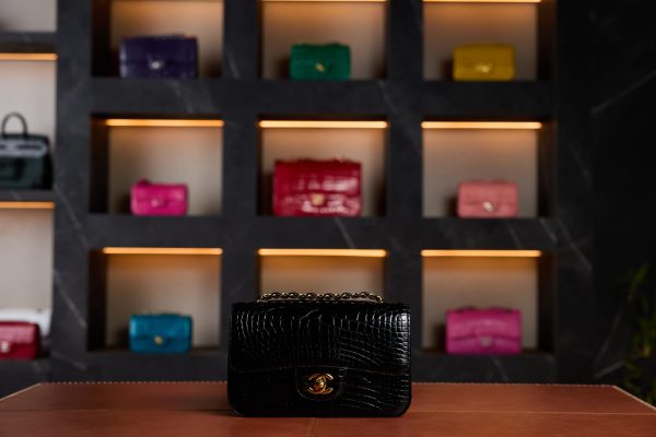Chanel Medium Classic Flap Bag in Black Shiny Crocodile Leather with Silver Hardware - Rare Exotic Edition - Exotic Boutique Dubai