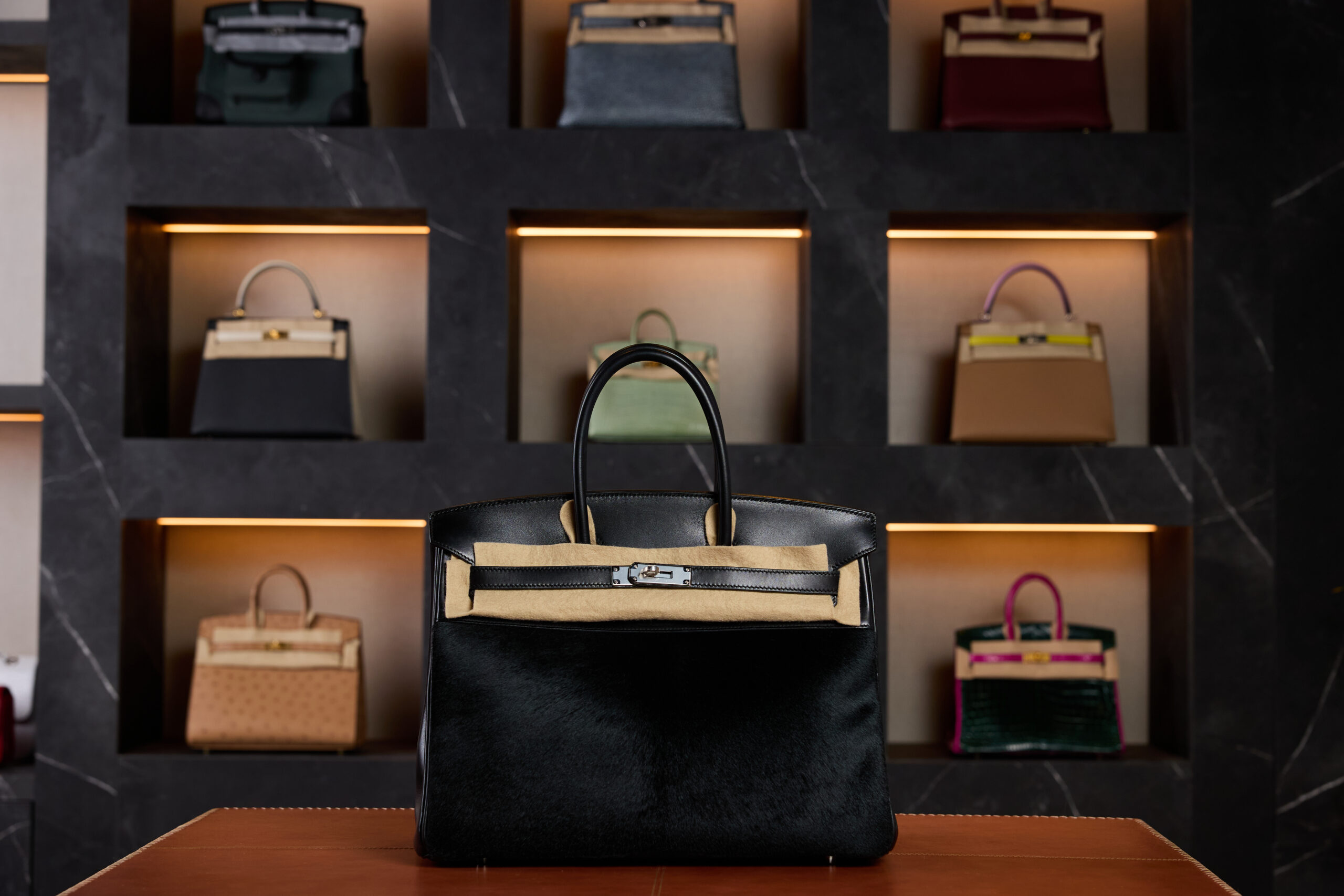 Hermès Birkin 35 Horse Hair Troika Black Palladium Hardware - Exotic Boutique Dubai