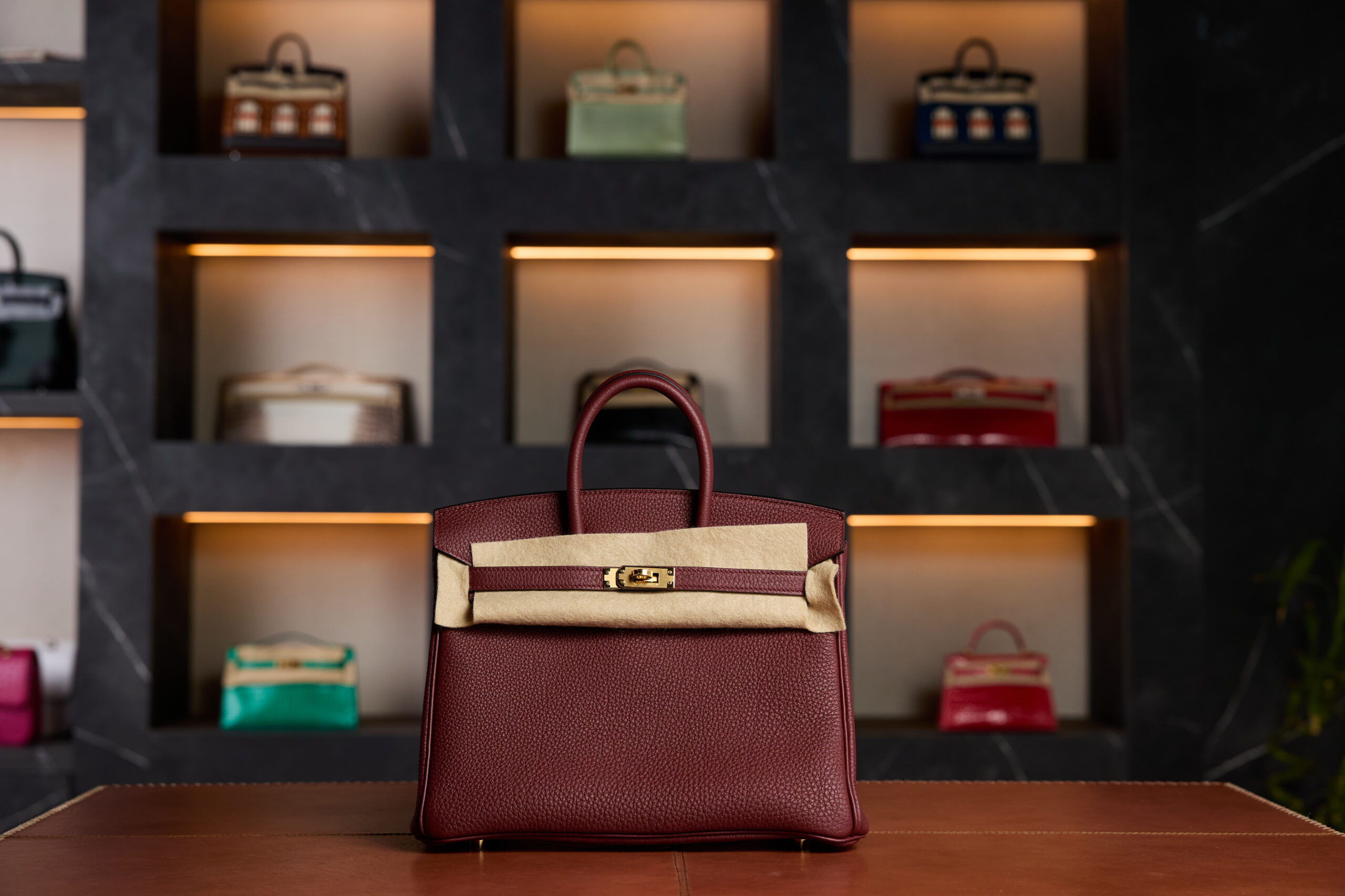 Hermès Birkin 25 Rouge H Togo Leather with Gold Hardware - 2025 New Full Set - Exotic Boutique Dubai