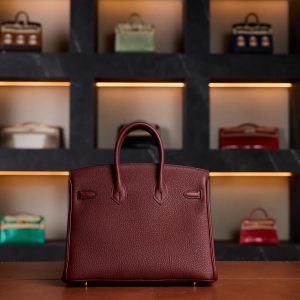 Hermès Birkin 25 Rouge H Togo Leather with Gold Hardware - 2025 New Full Set - Exotic Boutique Dubai