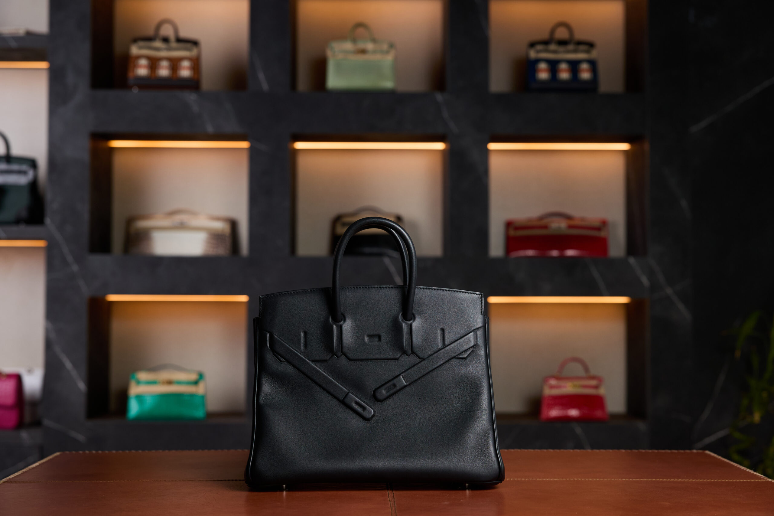 Hermès Birkin 25 Black Shadow Swift Leather with Gold Hardware - 2025 New Full Set - Exotic Boutique Dubai
