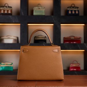 Hermès Kelly 25 Gold Epsom Leather with Gold Hardware - 2025 New Full Set - Exotic Boutique Dubai