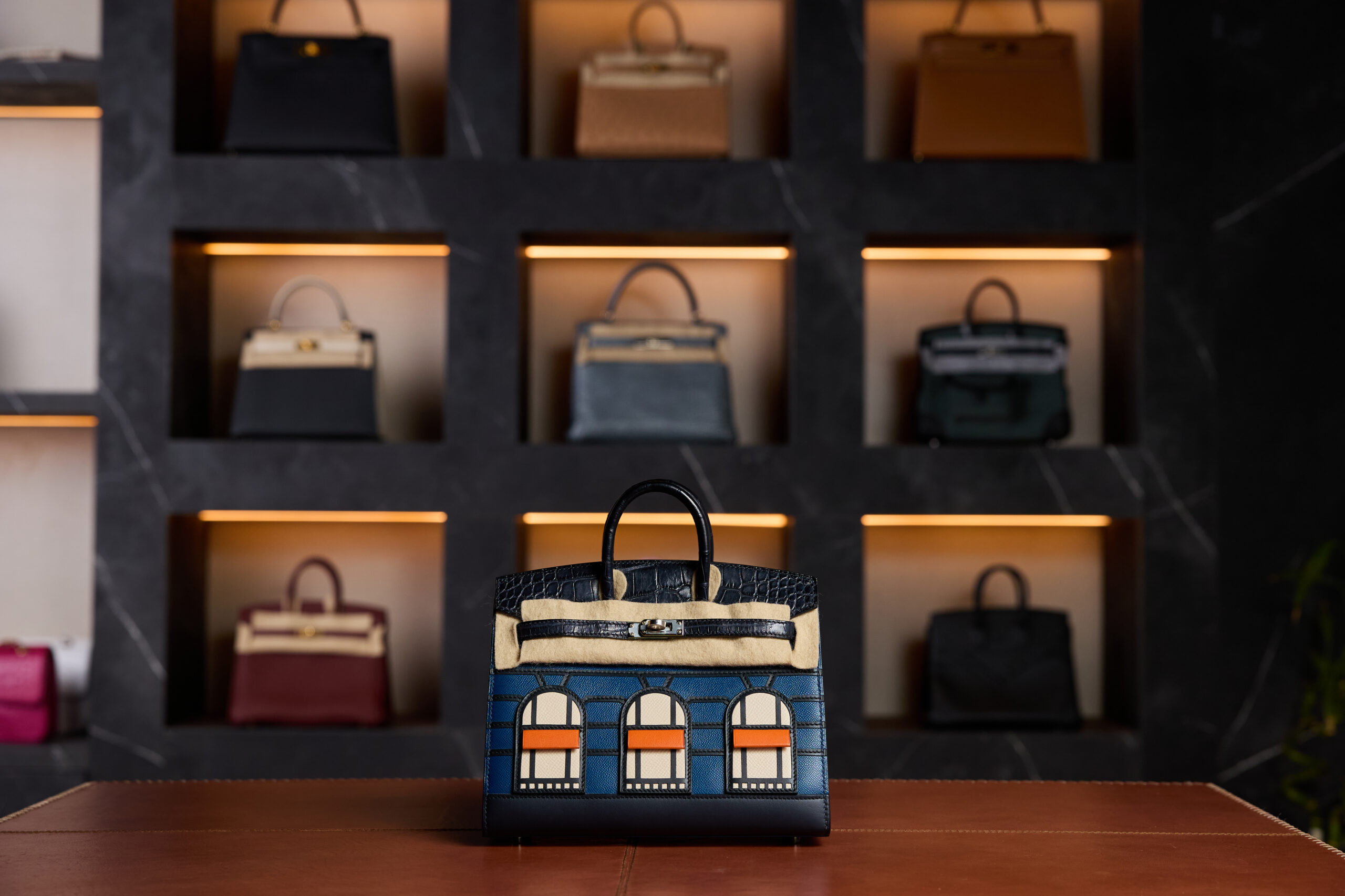 Hermès Birkin 20 Faubourg Blue Marine (Night) Alligator Leather with Palladium Hardware - Limited Edition Full Set - Exotic Boutique Dubai